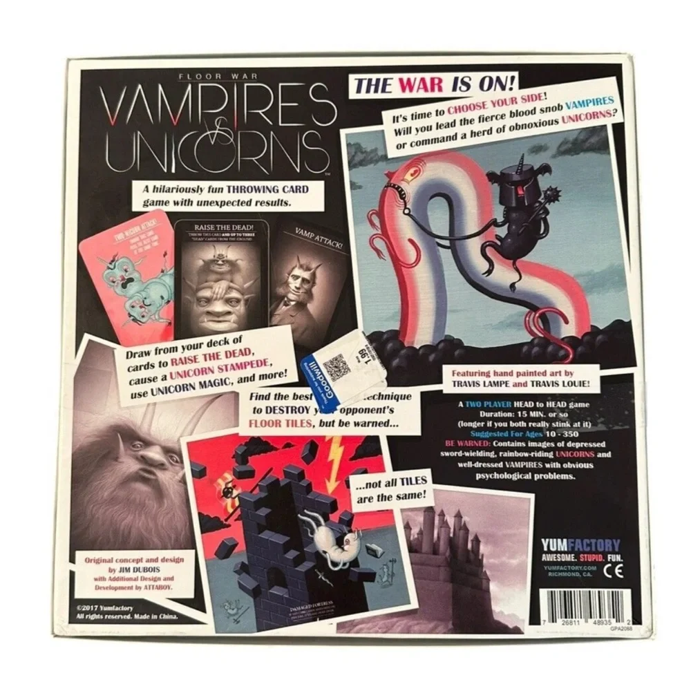 Floor‎ War Vampires Vs. Unicorns Card Game EXCELLENT Condition Complete Goth